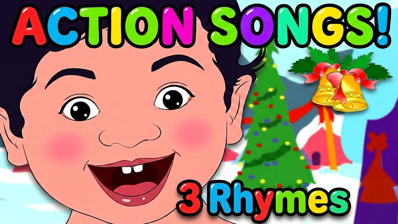 Christmas Bells | Little Miss Muffet | Chubby Cheeks Action Songs Kids | Nursery Rhymes With Actions