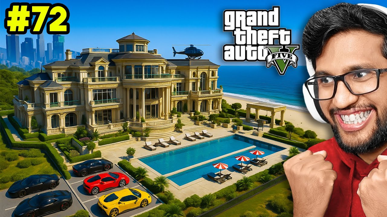 BOUGHT NEW $75,000,000 SEA FACING LUXURY MAFIA MANSION IN GTA 5 REAL 72