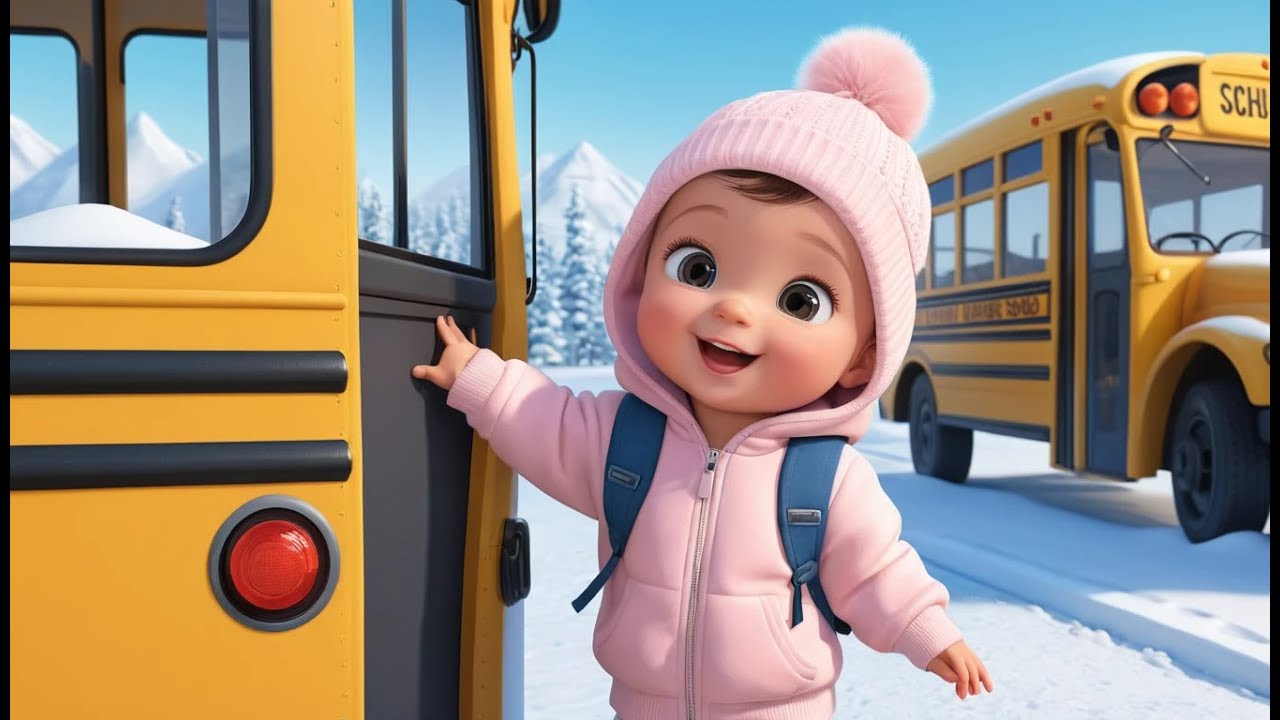Winter School Bus Ride ❄️🚌 | Fun Learning School Journey Song for Kids