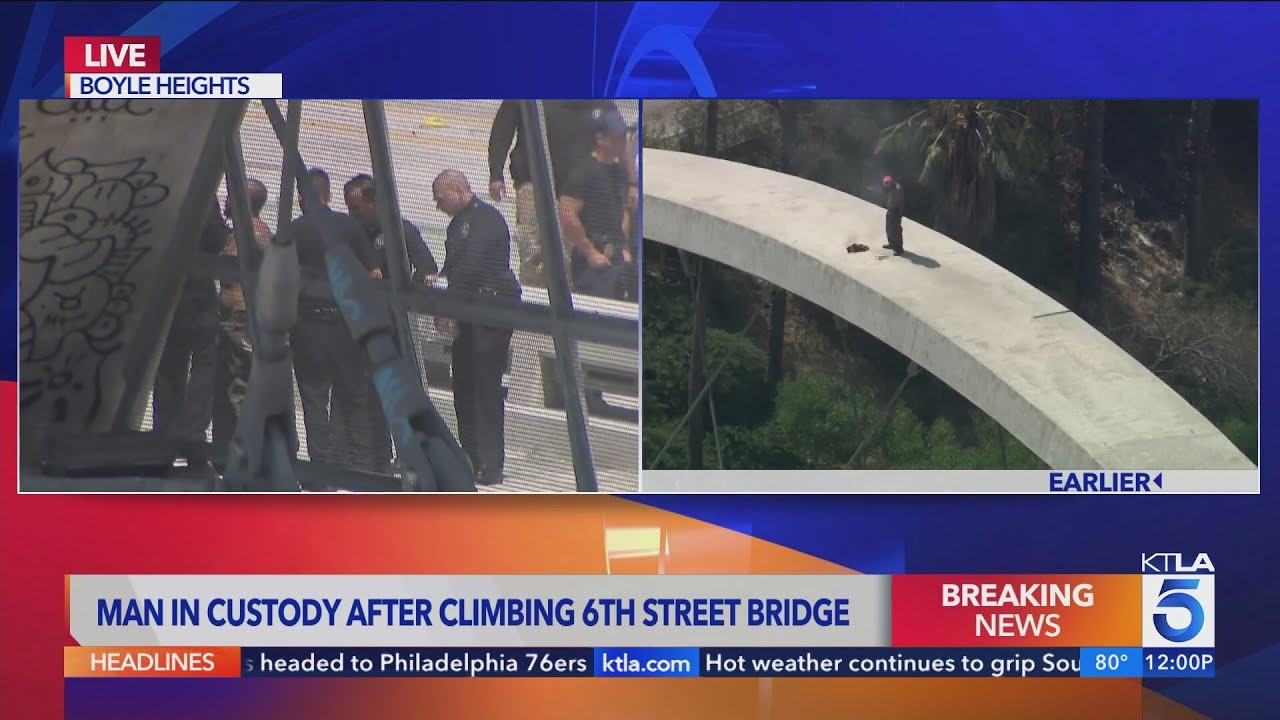 6th Street Bridge reopening after man climbs arch, refuses to come down