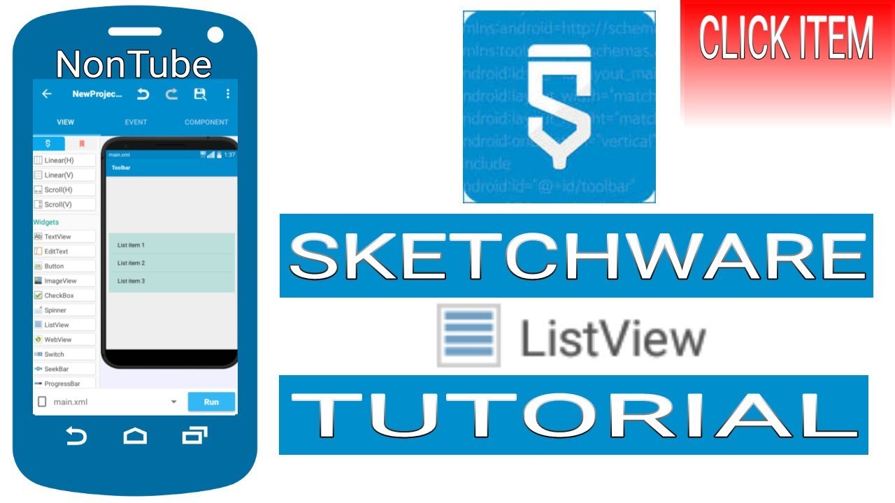 Sketchware String Listview Item Click Tutorial | NonTube