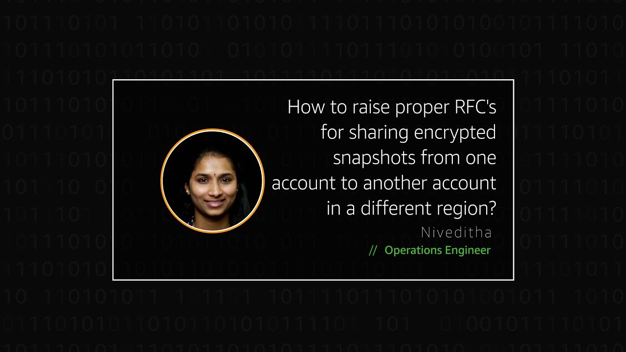 How do I use RFC's to share encrypted snapshots from one account to another across multiple regions?