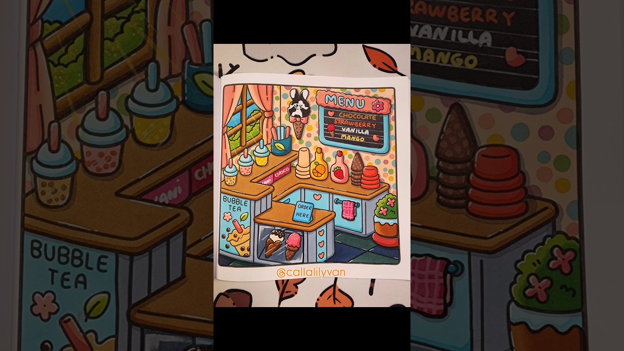 ♡ Buddy Color with @coloringkristen #coloring #cocowyo #ohuhu #buddycolor #icecream #boba