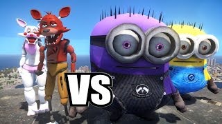 FOXY AND MANGLE VS MINIONS AND BAD MINIONS EPIC BATTLE