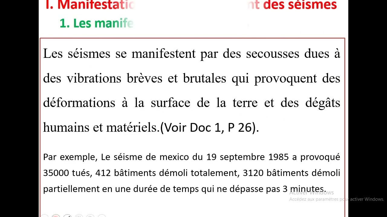 cours s&eacute;ismes 2ac biof