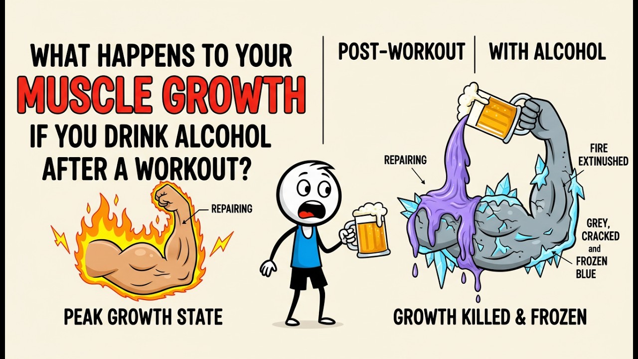 What happens to your muscle growth if you drink alcohol after a workout?
