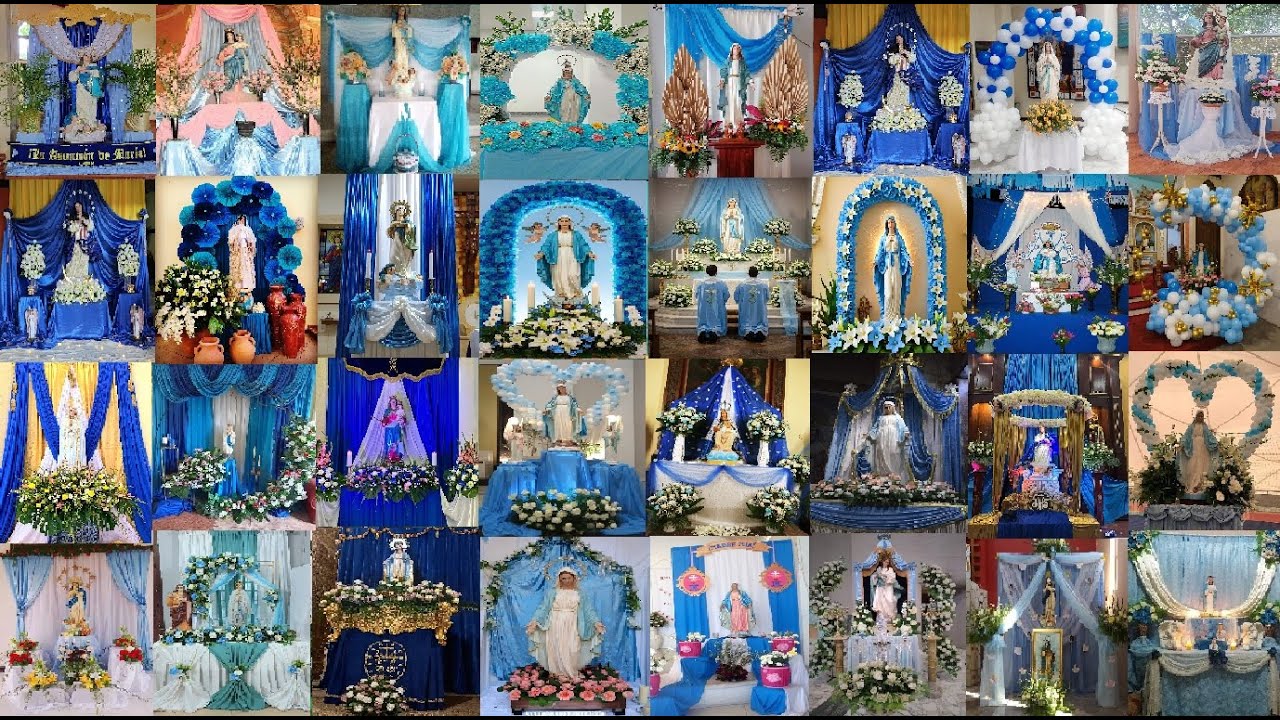 Decoración de altar de la Virgen