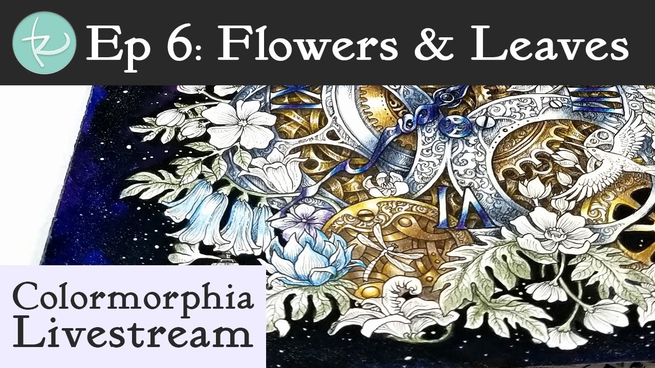 Colormorphia Ep. 6: How to Color Dark Blue Metal, Flowers and Leaves w Polychromos Colored Pencils