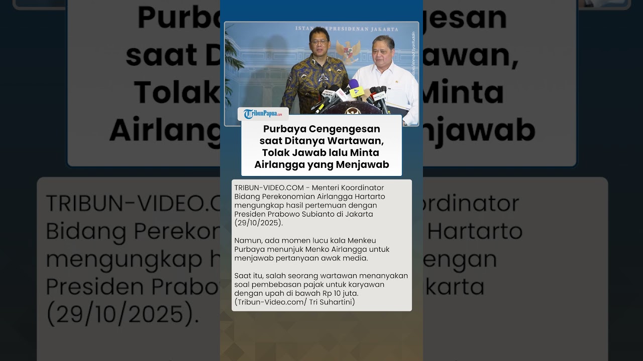 Momen Purbaya Cengengesan Tolak Jawab Pertanyaan Wartawan, Menkeu Minta Airlangga yang Menjawab