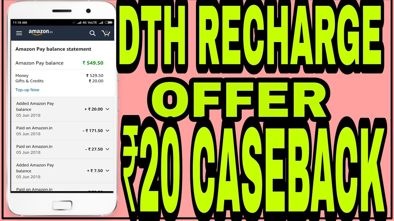 DTH OFFERS,Dth Recharge Offer ₹20CaseBack