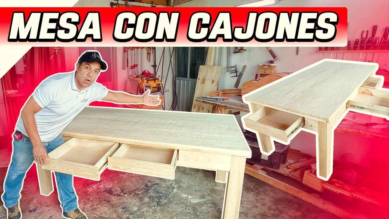 COMO HACER MESA CON CAJONES #elmueblemoderno