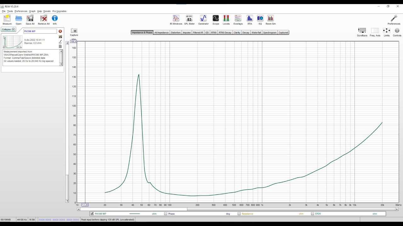 measuring impedance with Rew - Misurare l'impedenza con Rew
