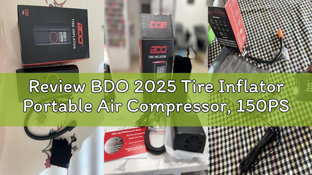 Review BDO 2025 Tire Inflator Portable Air Compressor, 150PSI Cordless Air Pump with LCD Display & A