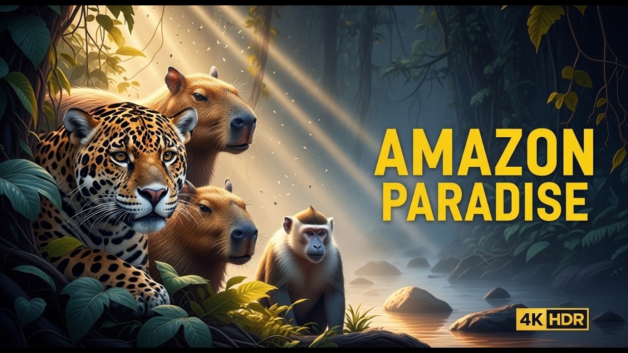Secret Amazon Jungle Walk  Relaxing Nature Sounds, beautiful Wildlife, Rainforest Scenery