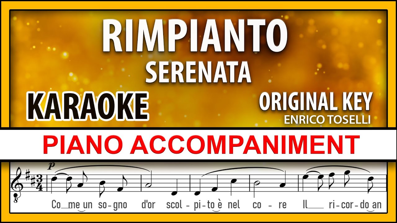 Serenata, Rimpianto KARAOKE Toselli Original key