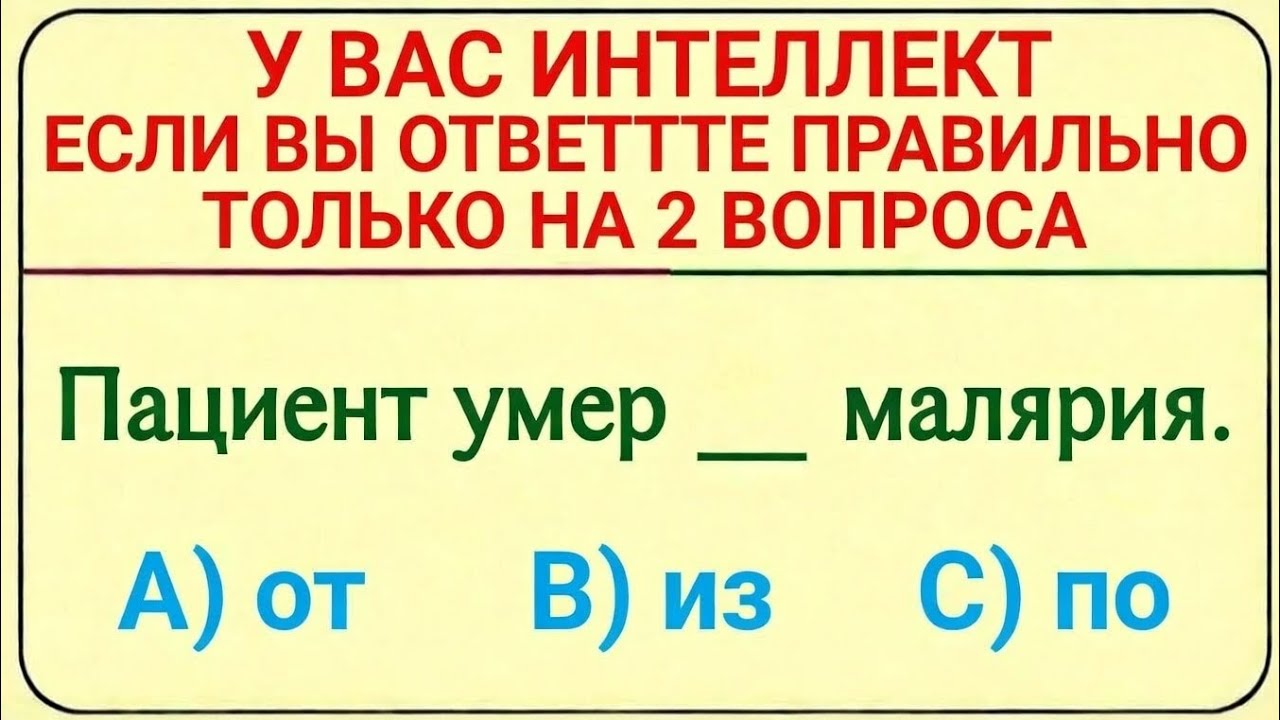 Тест на интеллект: выбери правильный предлог!😏