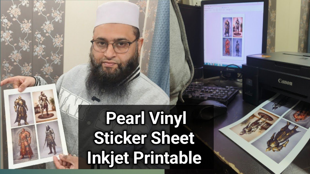 Pearl vinyl sticker sheet print by canon G3010|#vinylprinter #stickercollection 