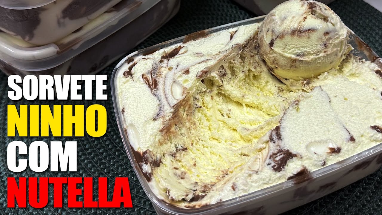 Sorvete caseiro igual ao profissional NINHO com NUTELLA