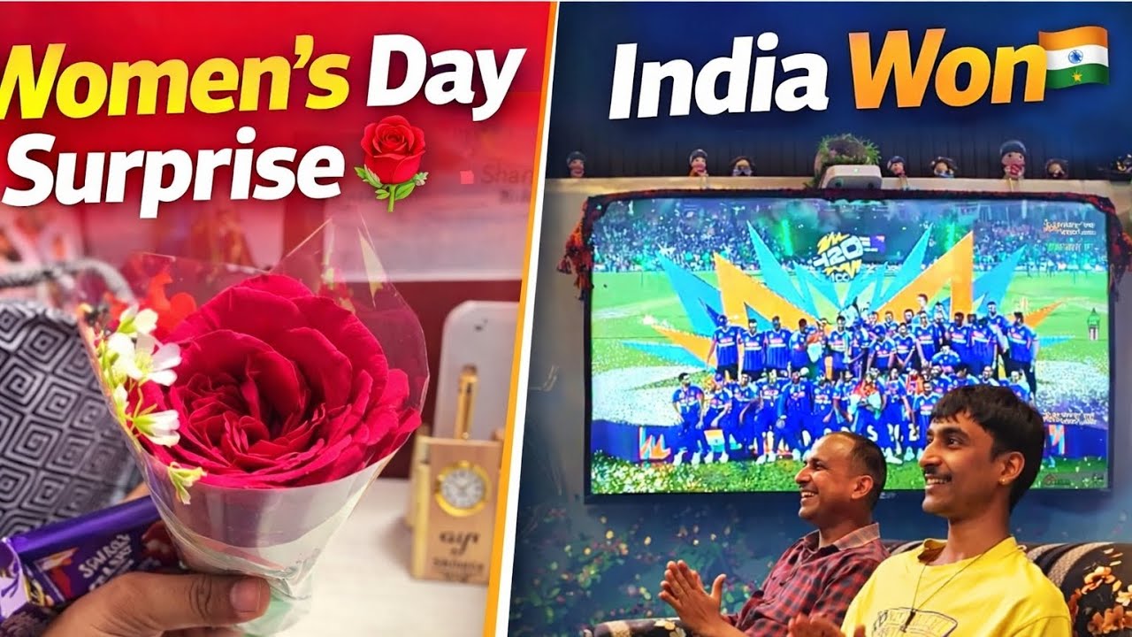 Women’s Day Surprise 🌹 | Office Celebration, Ghar Ki Pakodi & India’s Win 🇮🇳 | Perfect Day Vlog