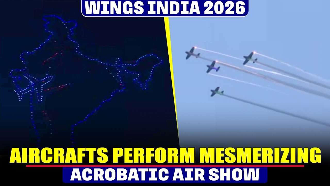LIVE: Aircrafts Perform Mesmerizing acrobatic air show at Wings India 2026 in Hyderabad, Telangana