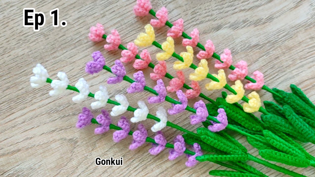 Ep1. Flower ❤️ Easy Crochet Colorful Lavender Flowers Tutorial step by step| Crochet Flower Bouquet