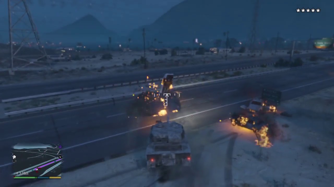 GTA V: Persecución policial desde tanque con 5 estrellas