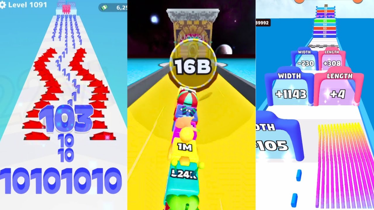Galaxy World: Finally got 16B Jelly Tube Run (Unseen Score) vs Canvas Run vs Number Master Run 2048😎