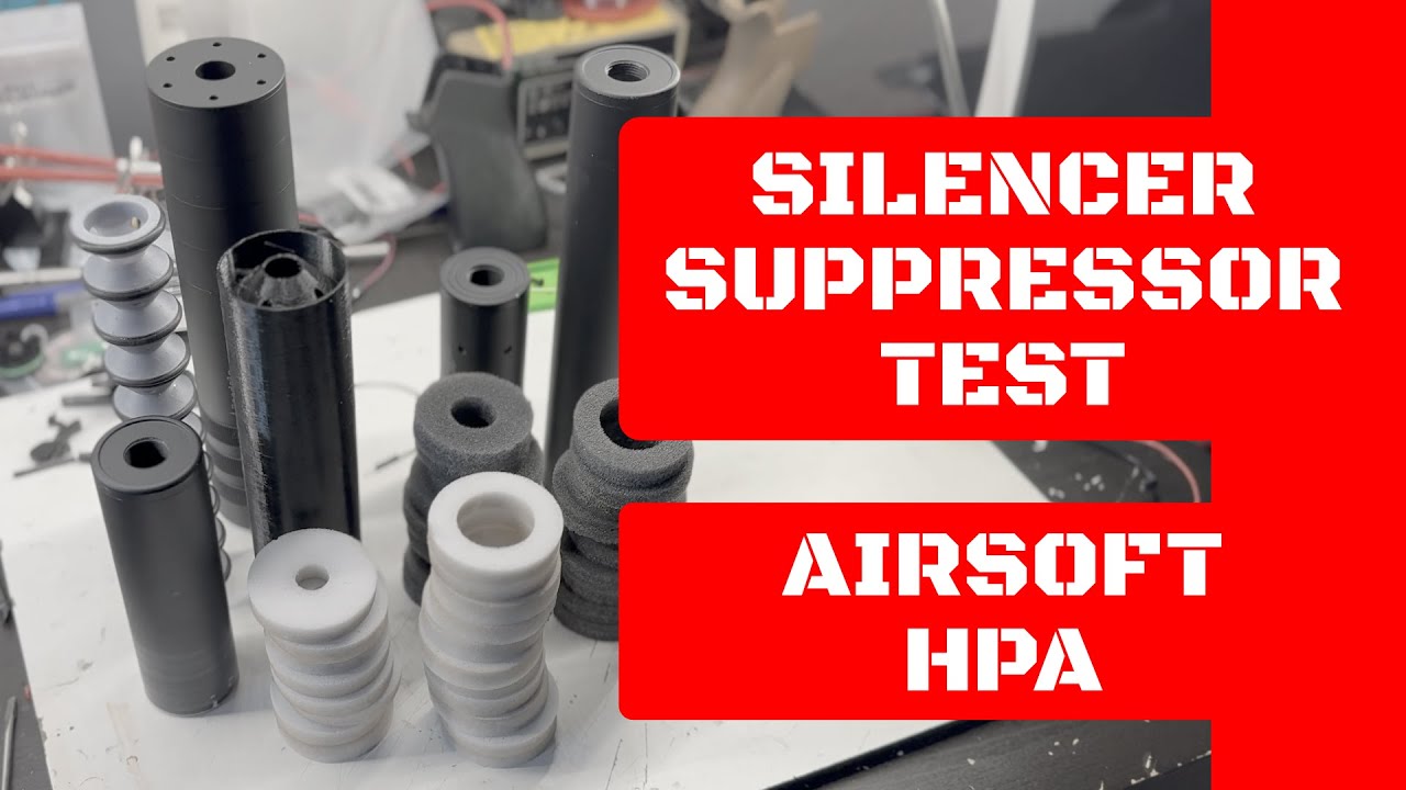 Suppressor/Silencer Test on Airsoft-HPA (acoustic foam and 3D printed funnel) 📣🔬