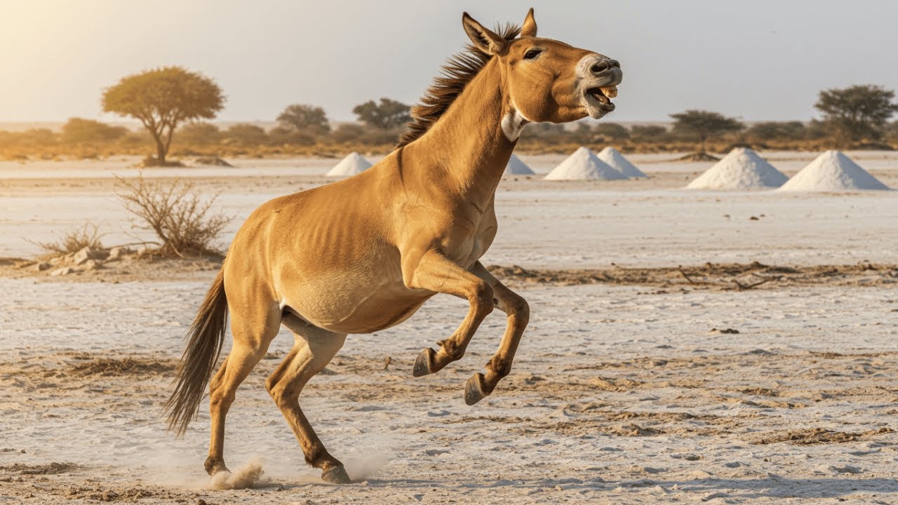 🫏 Indian Wild Ass Zooms Through Salt Deserts ⚡️ Survival Legends Run Free! | Fun Animals for Kids