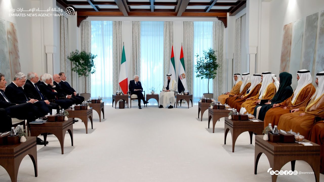 رئيس الدولة يستقبل الرئيس الإيطالي الذي يقوم بـ