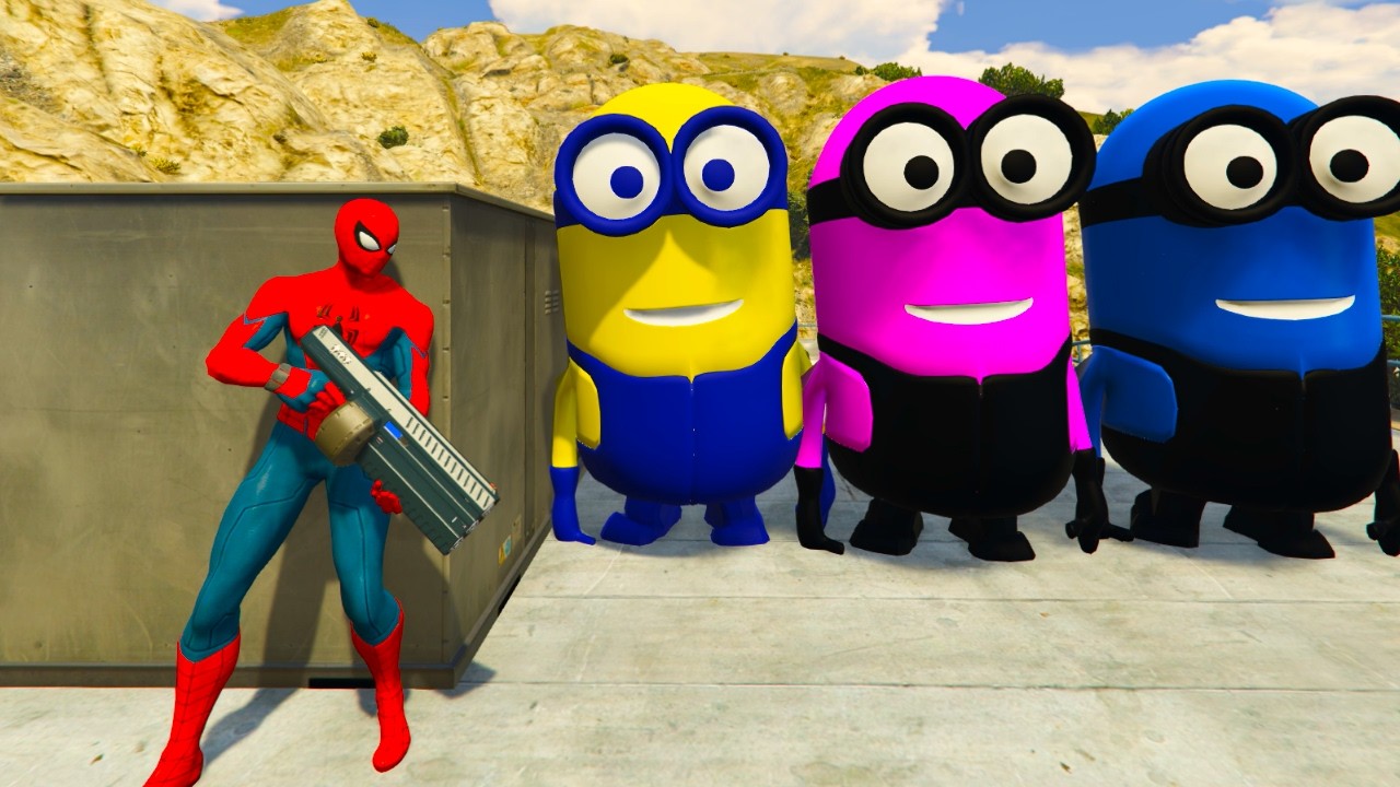 GTA 5 Funny Ragdoll Spiderman vs Blue Minion Episode 19