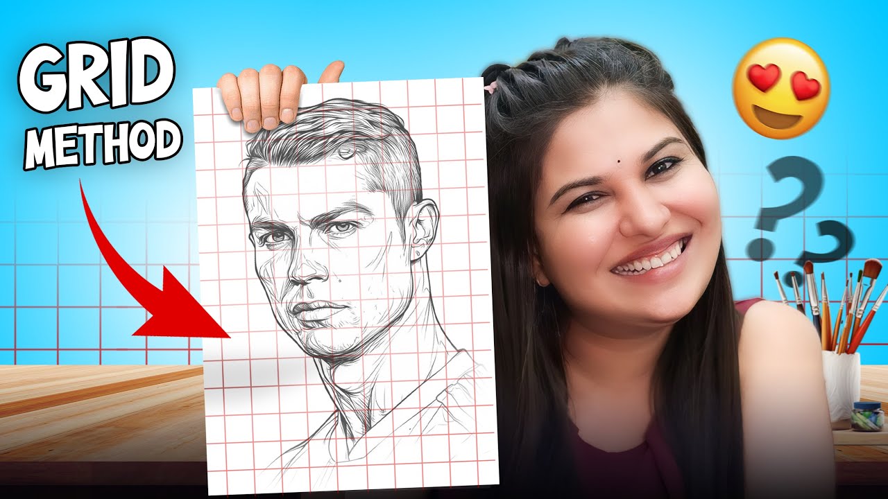How to draw GRID | ग्रिड कैसे बनाए by Artist Shikha Sharma 🔥😍