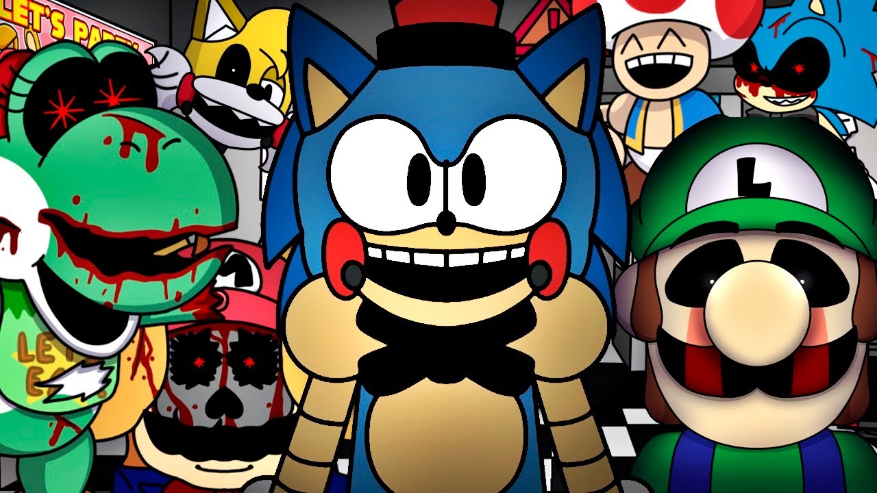 FNAF 2 PERO CON SONIC | Five Nights at Sonic's 2 Reopened (Completo)