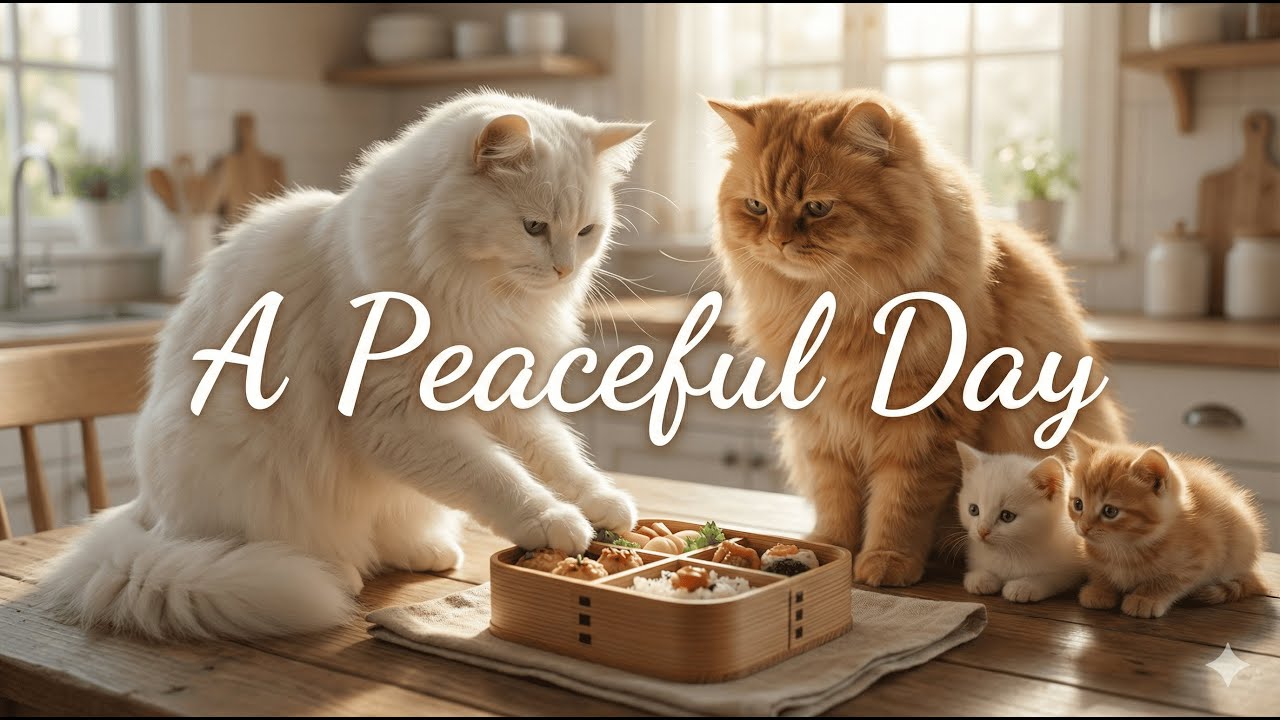 Relaxing AI Cat Cooking Bento 🍱 | Calm Music for Study & Focus