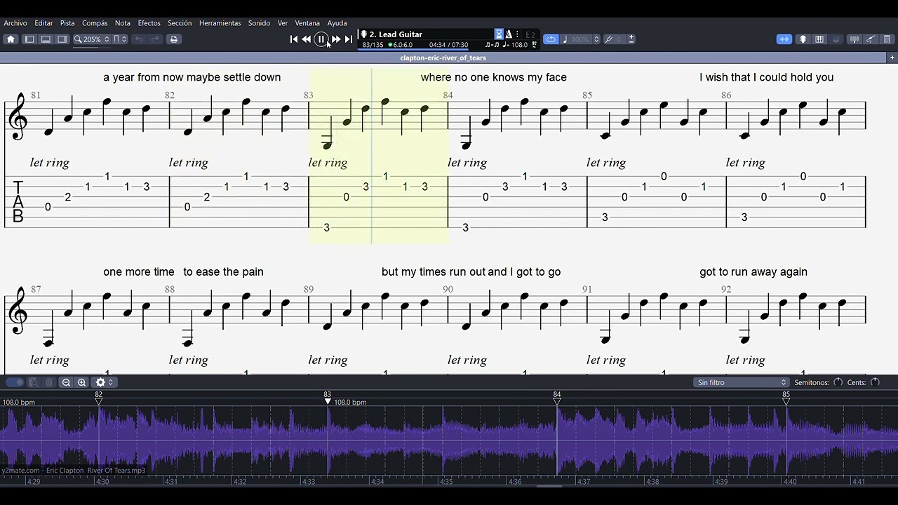 PARTITURA VD   river of tears  Eric Clapton