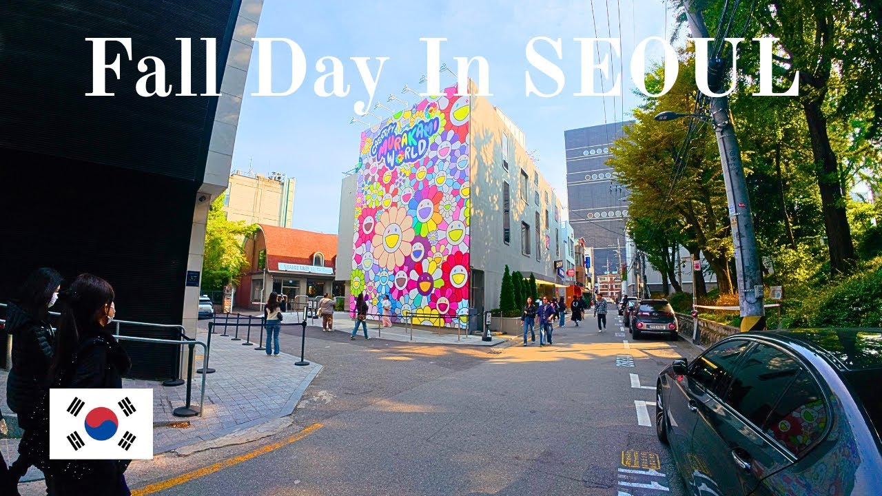 Mid-Day Walk in Apgujeong Rodeo St, Seoul (Fall Season) 4k