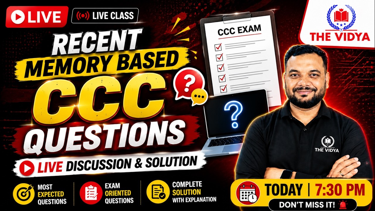 CCC Exam 2026 | Recent Memory Based Questions | Live Discussion & Complete Solution | NIELIT CCC
