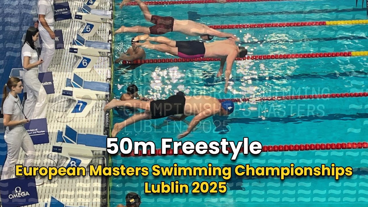 Мой заплыв на 50 м вольным стилем | Чемпионат Европы по плаванию среди ветеранов на короткой воде...