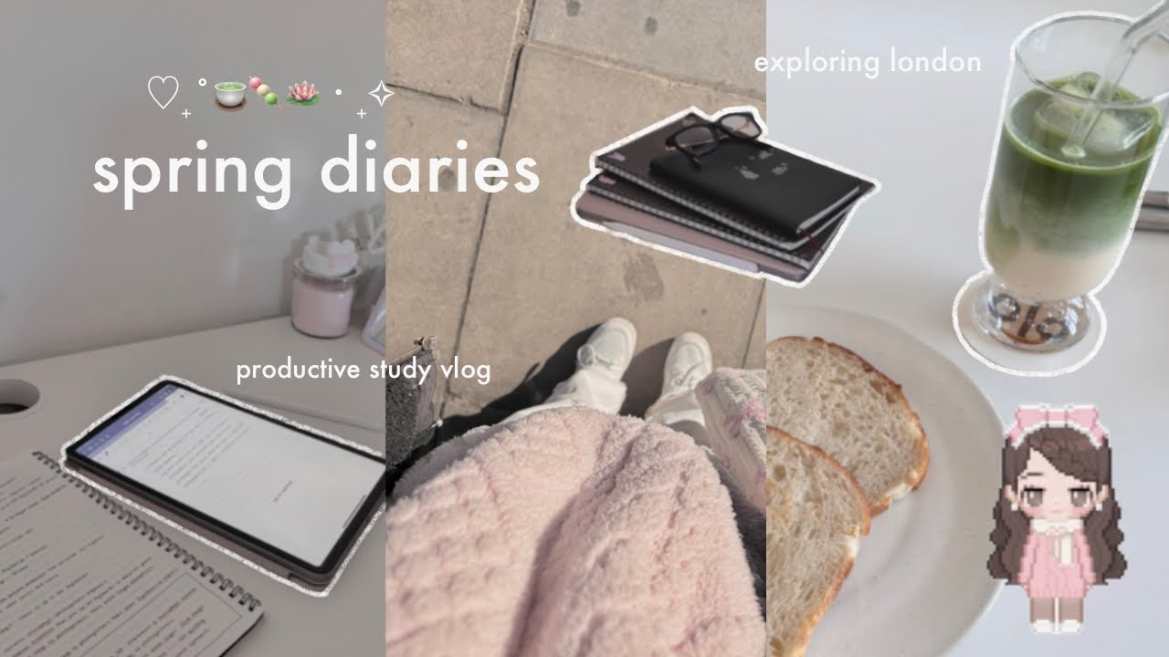 spring diaries 🍡♡‧₊˚ | productive study vlog & exploring london
