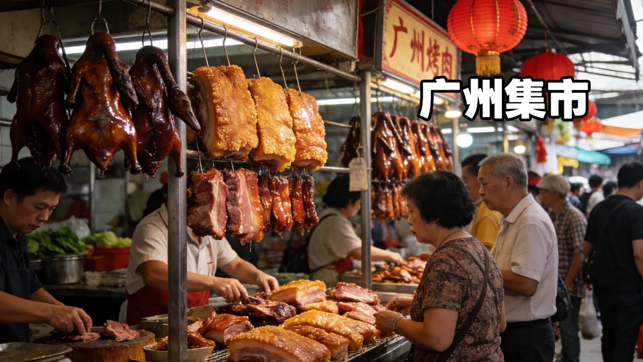 廣州傳統集市！燒豬肉，燒鵝，白切雞等燒臘很受當地老廣喜愛！黃牛肉攤圍滿買客！水產種類繁多，不愧是沿海省份！應季水果眾多且價格十分親民！衣服價格很便宜！牛雜等小吃讓人直流口水！一個非常富有煙火氣的菜市場