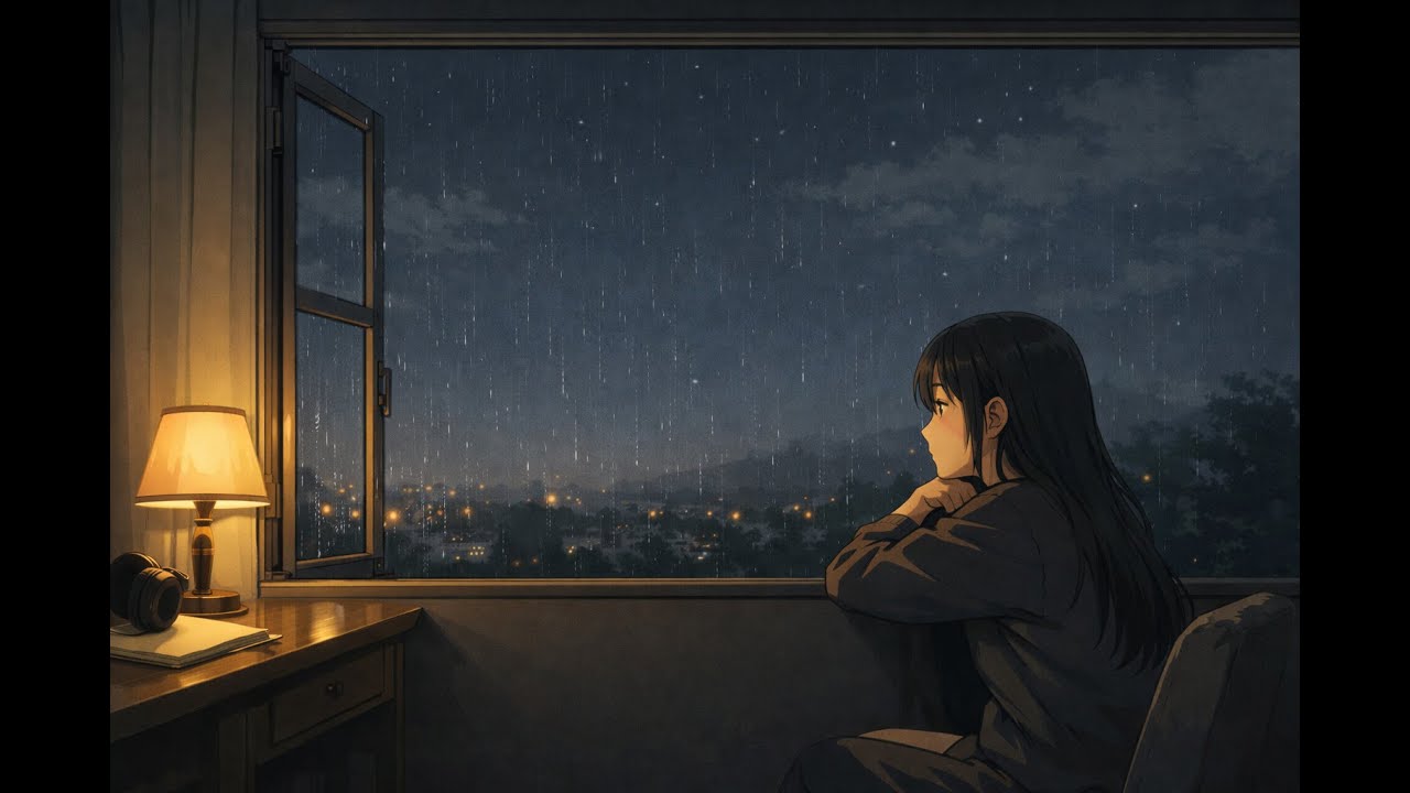 Soft Rain Between Thoughts ☔ 1 Hour Lofi for Quiet Nights