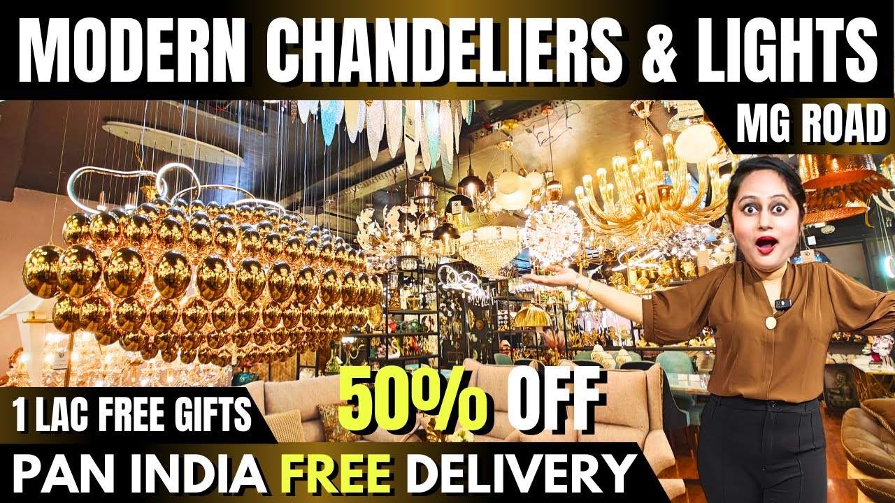 Modern Chandeliers & Fancy Lights Market in Mg Road Furniture Market Delhi Home Decor Items #lights
