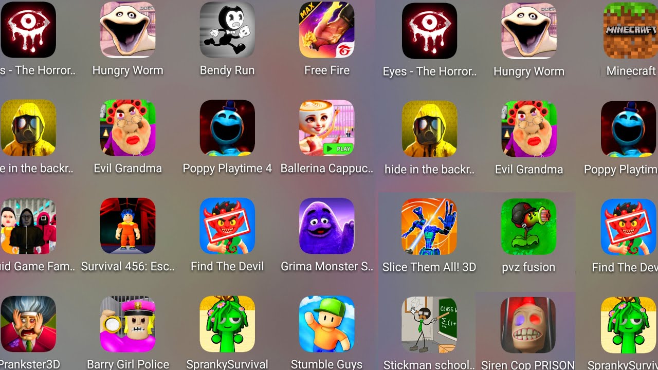 Grimace Monster Scary Survival,Siren Cop's Prison,Poppy Playtime 4,Roblox,Escape Hungry Worm........