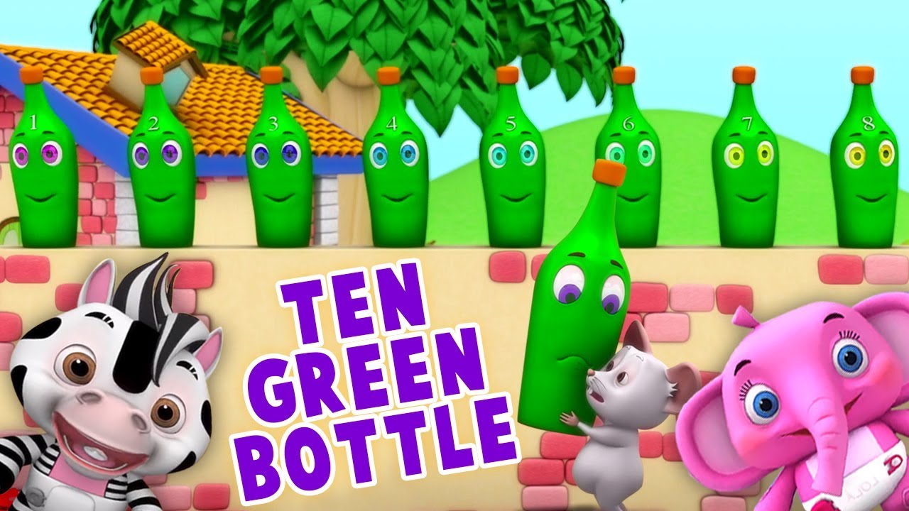 Ti Grønne Flasker | nummer sang | Ten Green Bottle | Counting Song | Kids Tv Dansk