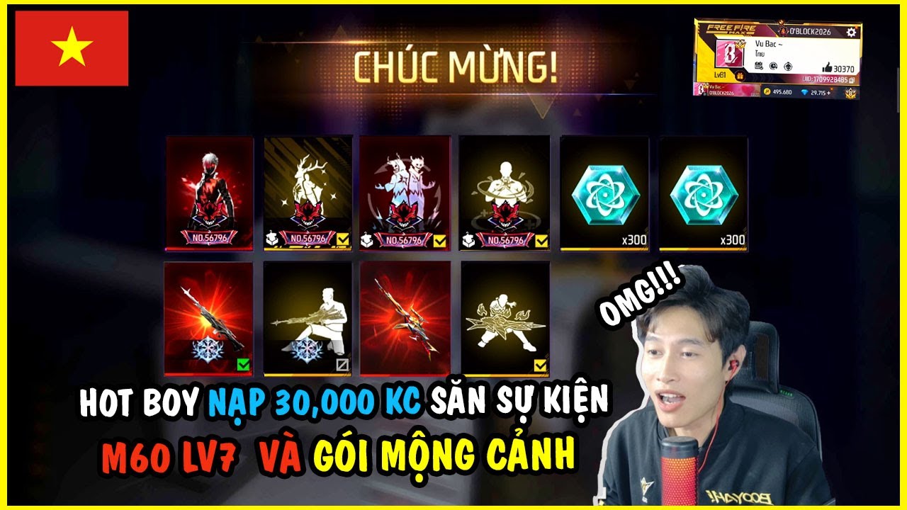 FREEFIRE| THÀNH MỐC SĂN M60 SÁT THẦN SĂN MỘNG LV7 VÀ GÓI HUYỀN THOẠI MỘNG CẢNG CHO FAN SIÊU GIÀU