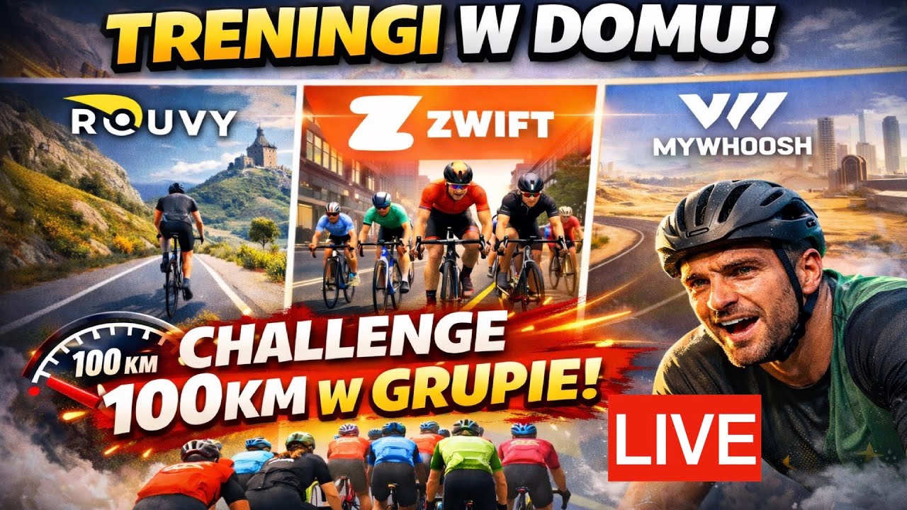 LIVE  - Zwift 100km challange w grupie