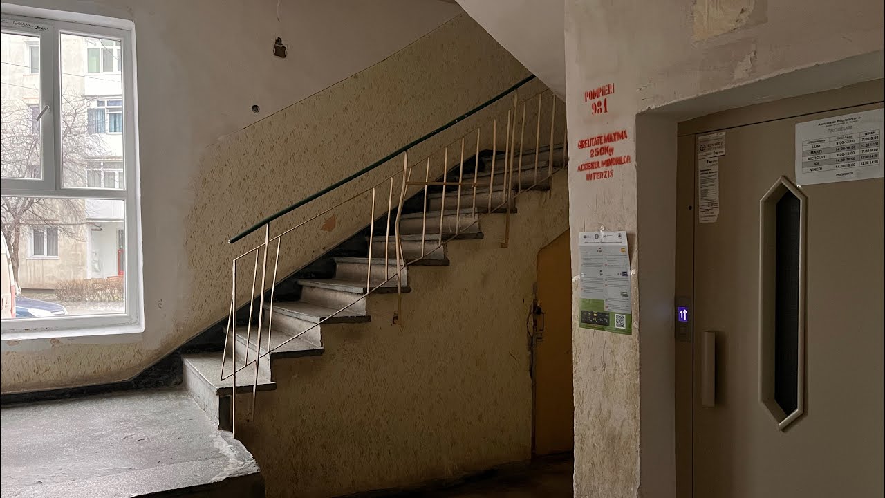 1979 IFMA T142 lift (mod. by MP IFMA 2021) @ Str. Libertății, Bl. 14, Sc. A, Roman, România 