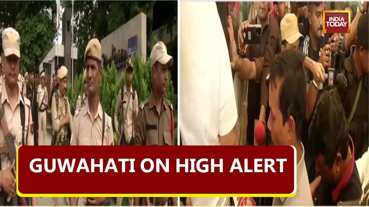 Eknath Shinde Along With 40 MLAs Enters Radisson Blu Hotel In Guwahati, Security Tightened