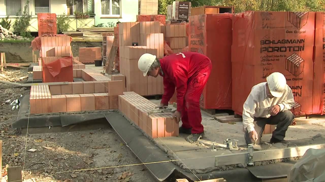 Poroton Wandlösungen - Mauern mit verfüllten Ziegeln in der einschaligen Außenwand