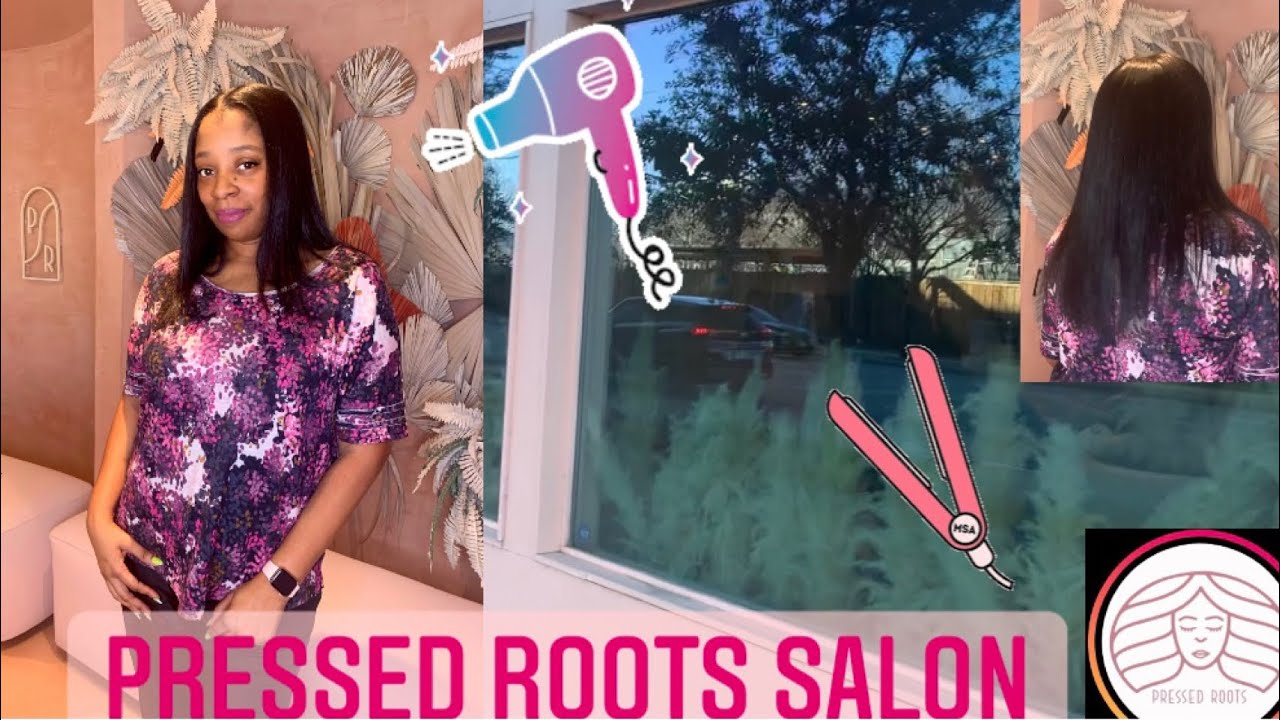 Come to Pressed Roots Salon in Dallas with me VLOG | Silk Press on my natural hair | Length Check